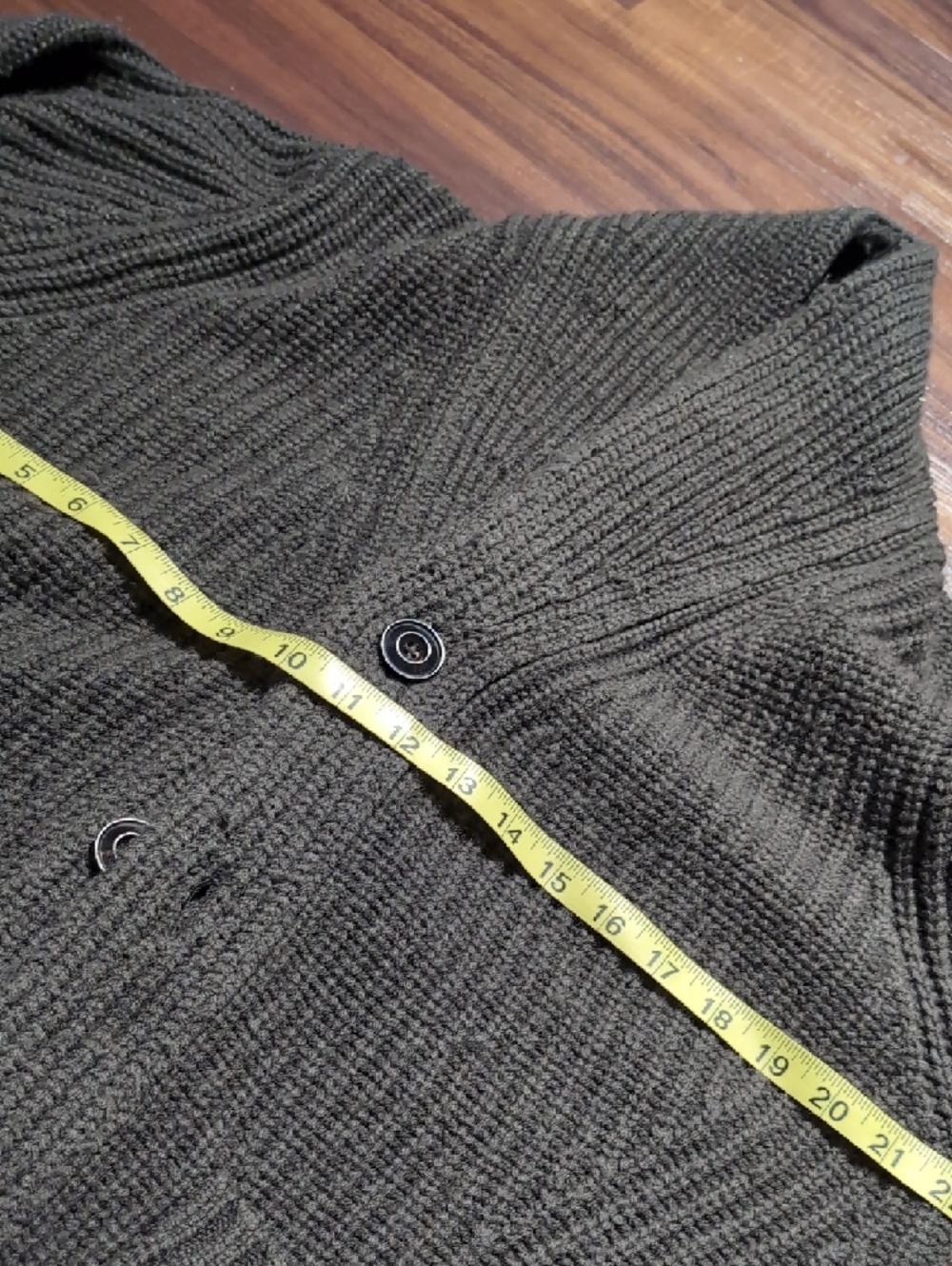 Buck Mason Herdsman Olive Ribbed Knit Cardigan Large - Picture 5 of 8